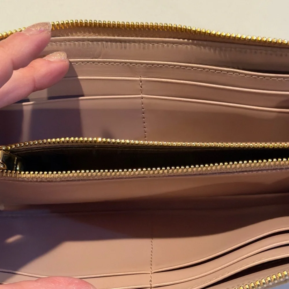 Miu Miu Crocodile-Embossed Leather Continental Wallet Long